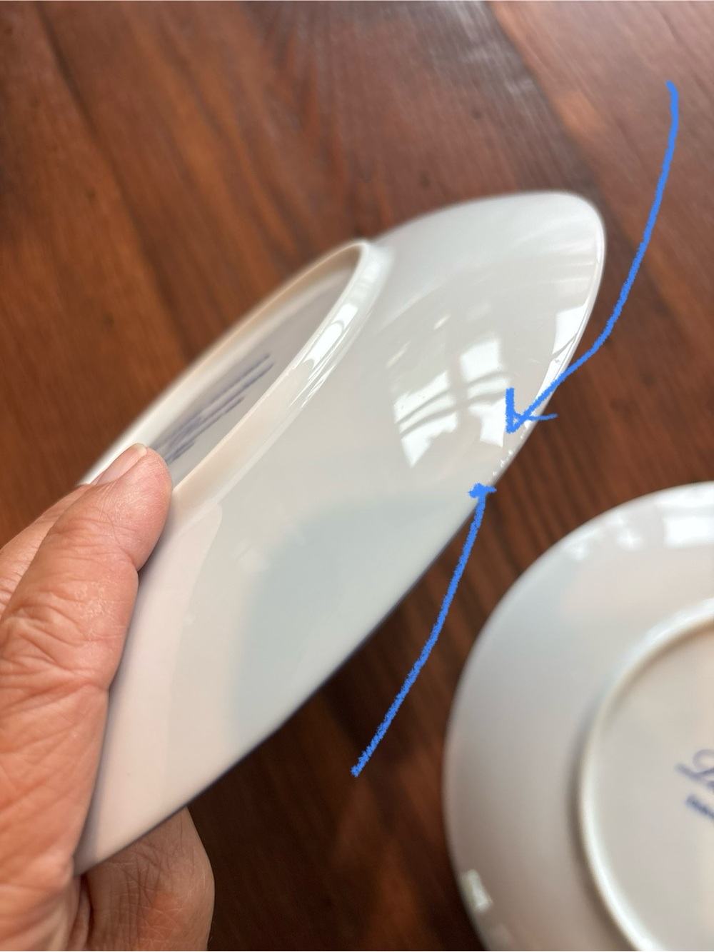 Vintage Plates,Rare LES DOMAINES Williams Sonoma Blue/White Dessert Set Of 6, 8” - Picture 10 of 13